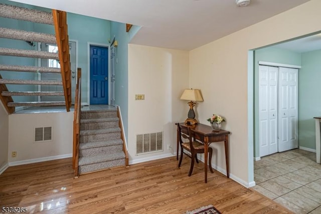 entryway featuring light wood-type flooring