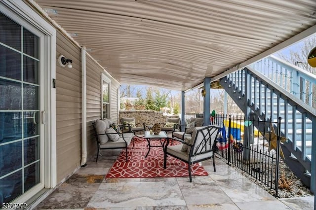 view of patio / terrace featuring an outdoor hangout area