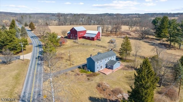 drone / aerial view featuring a rural view