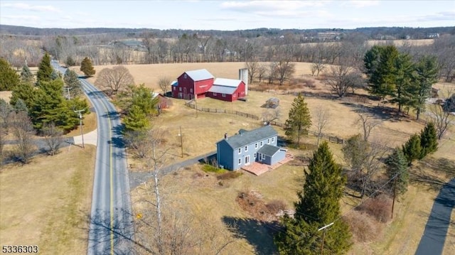 aerial view with a rural view