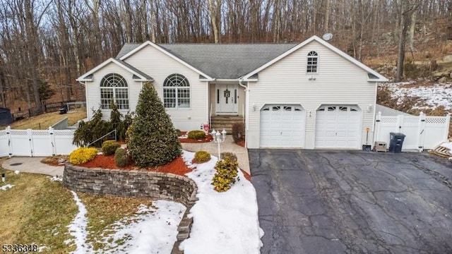 single story home with a garage