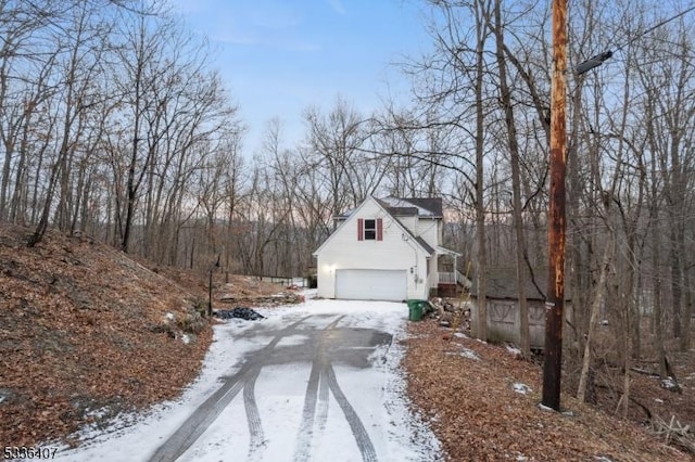 view of snow covered exterior