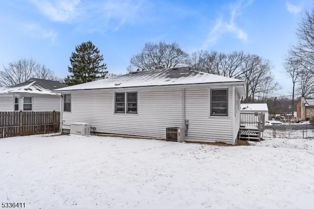 view of snow covered house