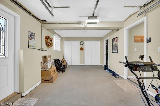 garage featuring a garage door opener