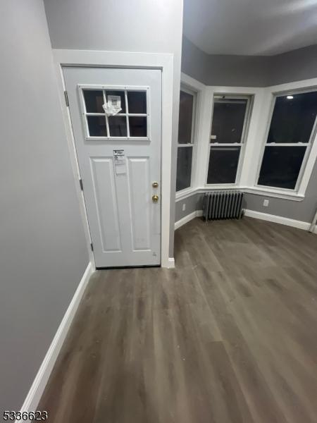 entryway featuring radiator and dark hardwood / wood-style floors