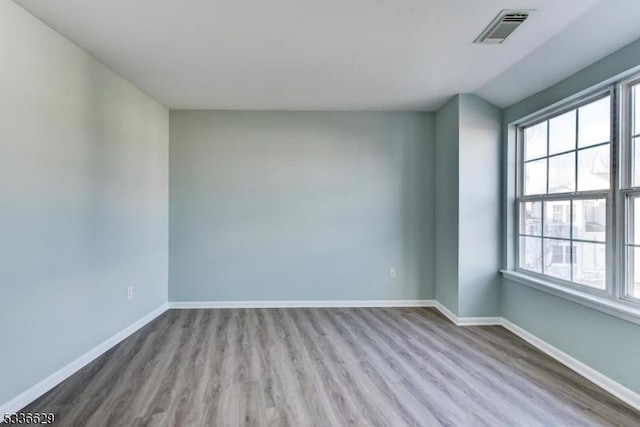 empty room with light hardwood / wood-style flooring and a wealth of natural light