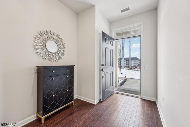 foyer featuring dark hardwood / wood-style floors