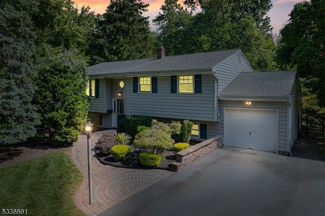 split foyer home with a garage