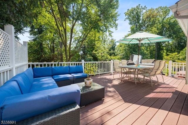 deck with outdoor lounge area