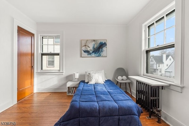 bedroom featuring wood-type flooring