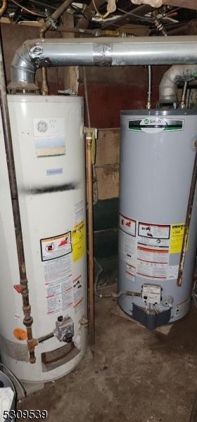 utility room featuring water heater