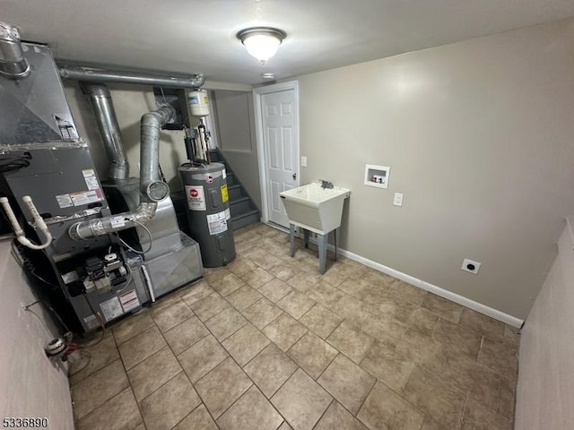 utilities with sink and water heater