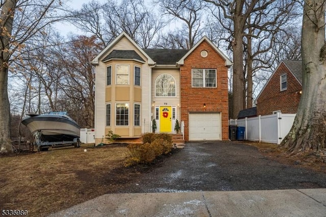 view of front property featuring a garage