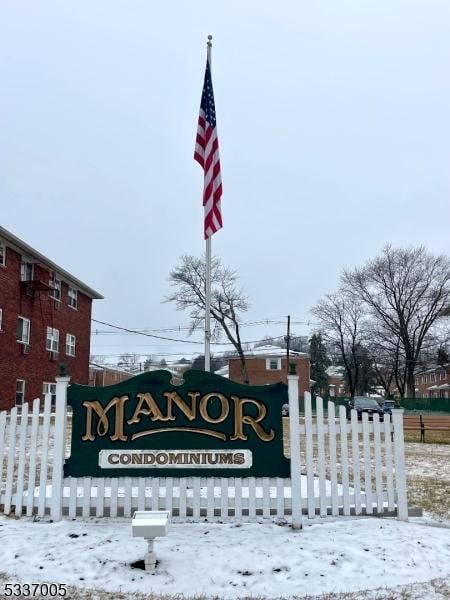 view of community sign