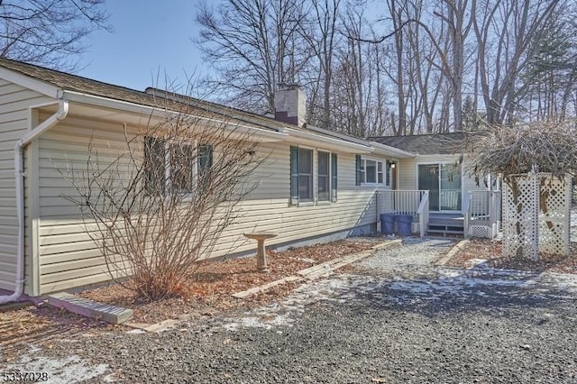 view of snow covered property