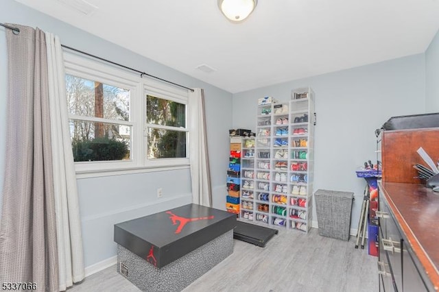 interior space featuring light wood-type flooring