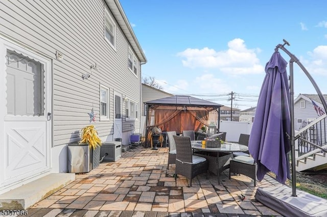 view of patio / terrace with a gazebo