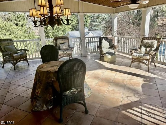 view of patio / terrace featuring ceiling fan