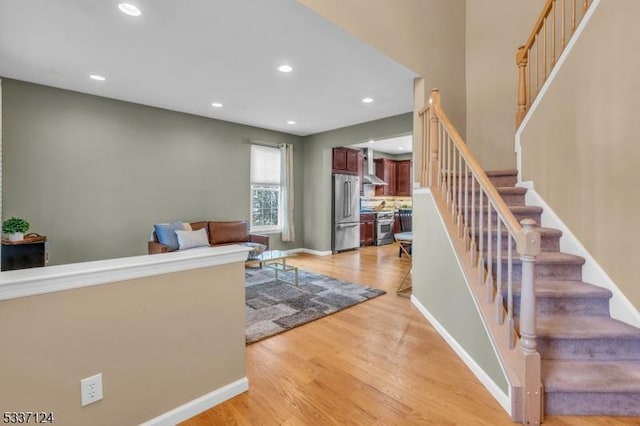 living room featuring light hardwood / wood-style floors