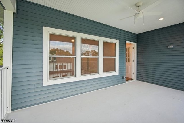 view of patio / terrace with ceiling fan