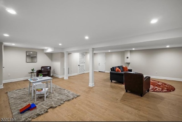 interior space with light wood-type flooring