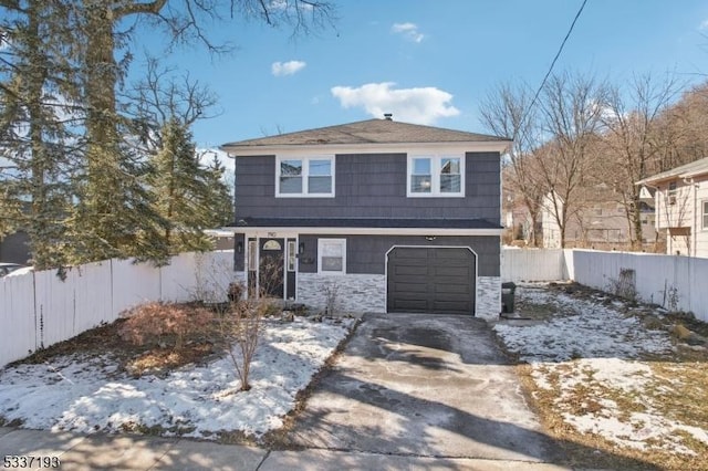 view of property featuring a garage