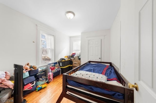 bedroom featuring wood-type flooring