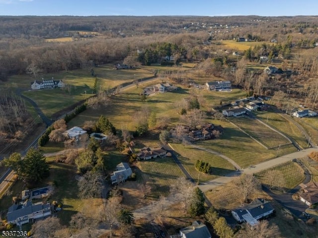 drone / aerial view with a rural view