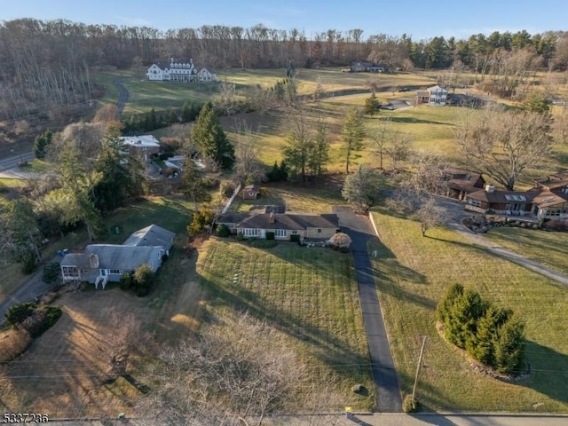 aerial view featuring a rural view