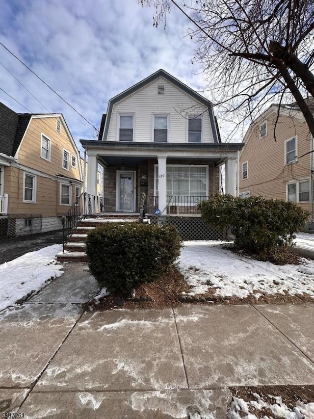 view of front of property with covered porch