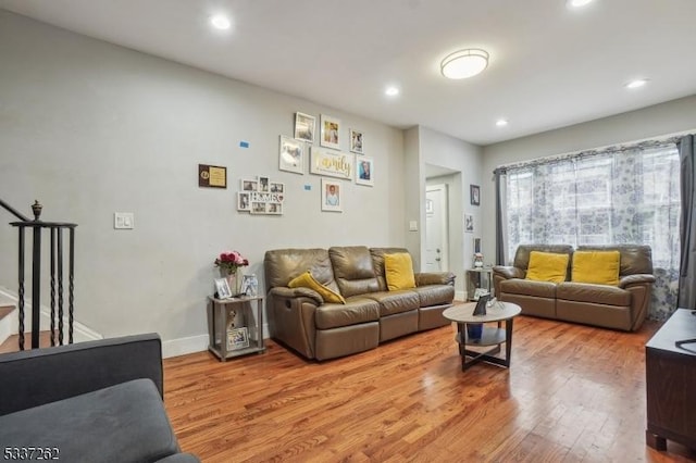 living room featuring hardwood / wood-style floors