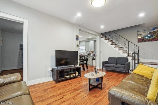 living room featuring wood-type flooring