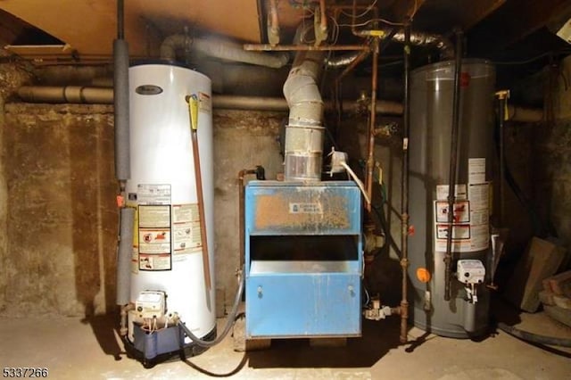 utility room featuring water heater