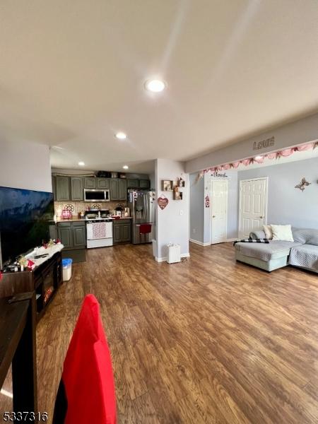 living room featuring wood-type flooring