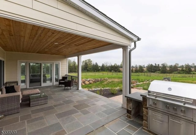 view of patio / terrace featuring area for grilling and exterior kitchen