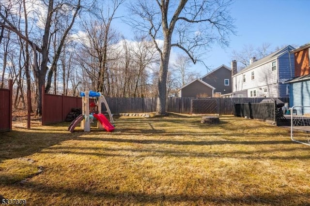 view of yard featuring a playground