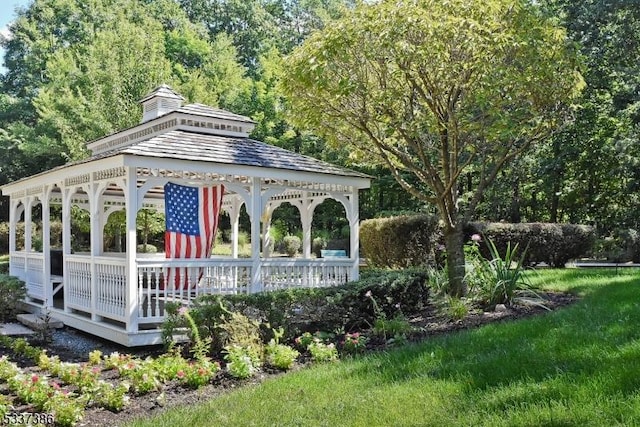 view of community with a gazebo