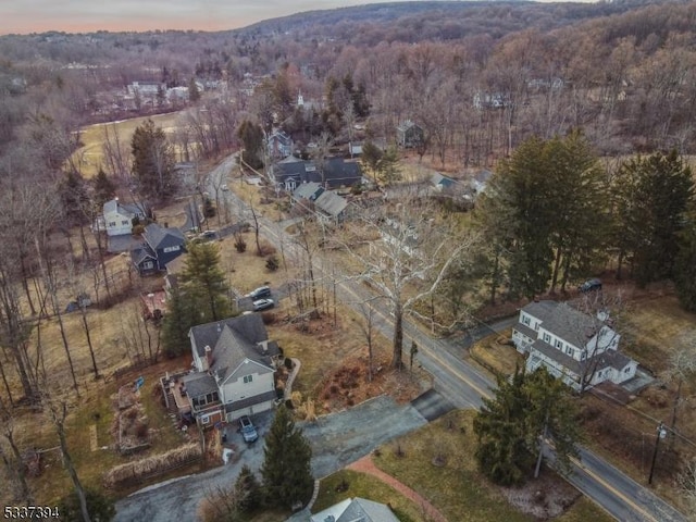 aerial view featuring a view of trees