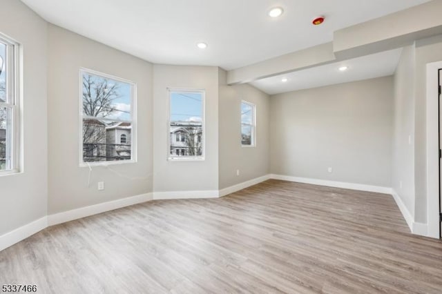 empty room featuring light hardwood / wood-style flooring