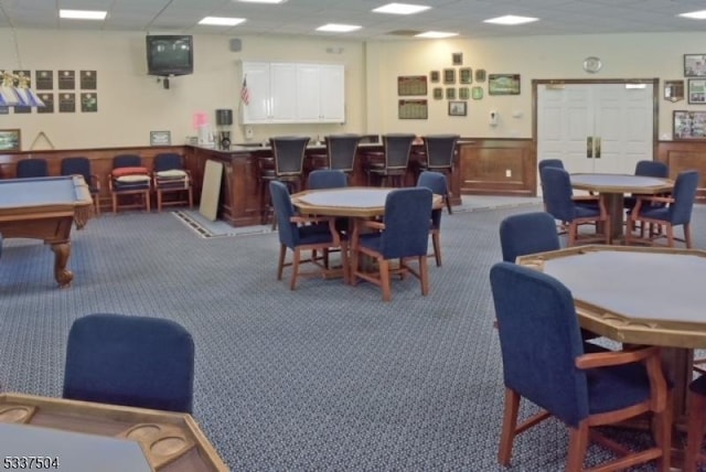 204 Cleveland Ln, Rockaway Twp, NJ 07866 - carpeted dining room with a drop ceiling
