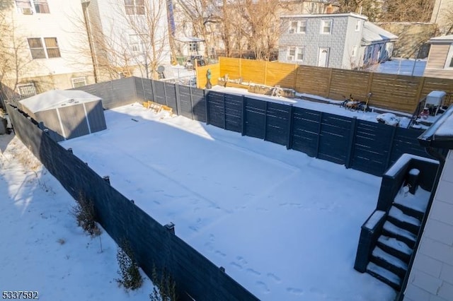 view of snowy yard