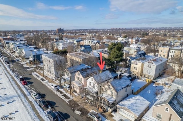 view of snowy aerial view