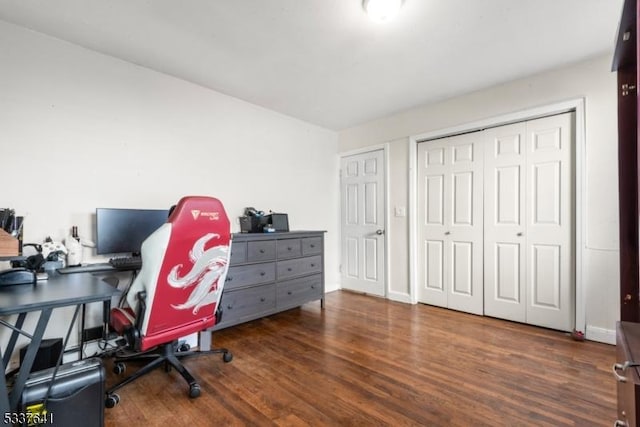 office featuring dark hardwood / wood-style flooring