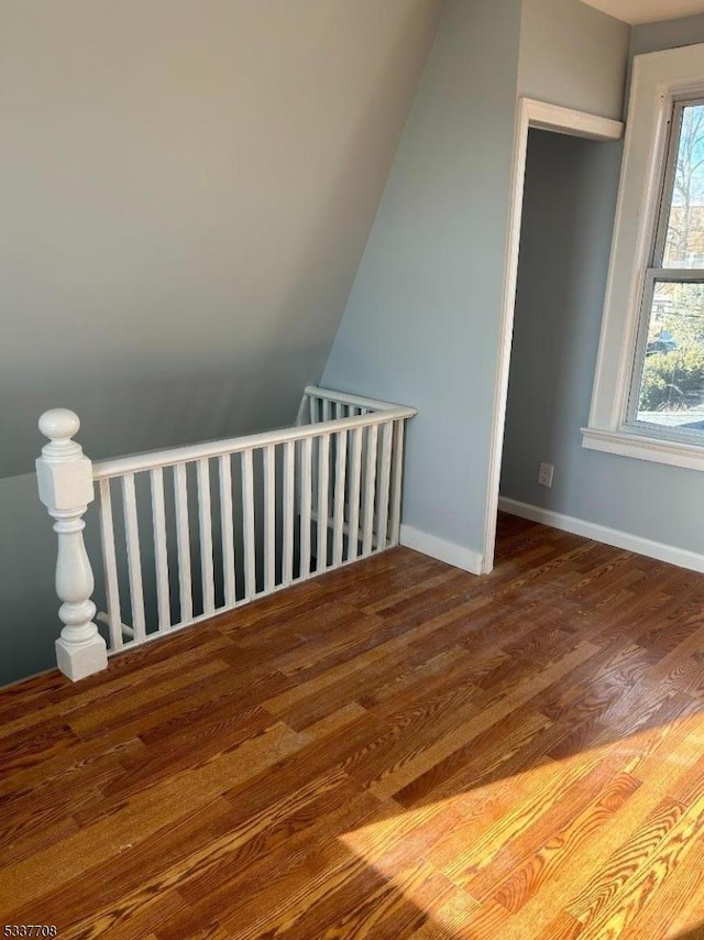 additional living space featuring hardwood / wood-style flooring