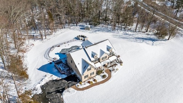 view of snowy aerial view