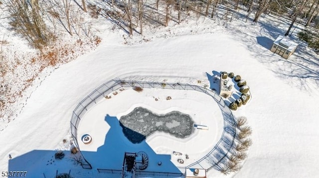 view of snowy aerial view