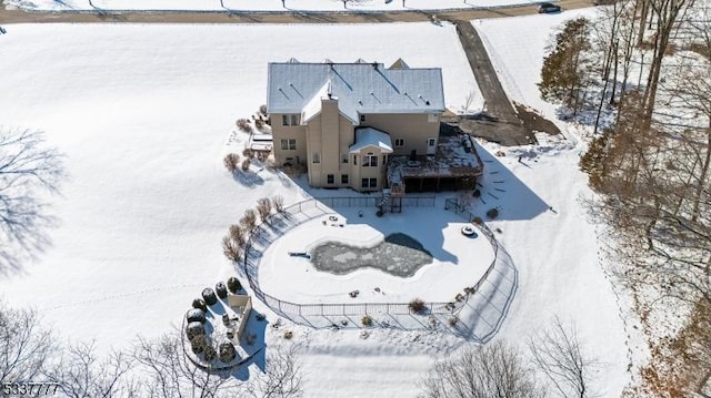 view of snowy aerial view