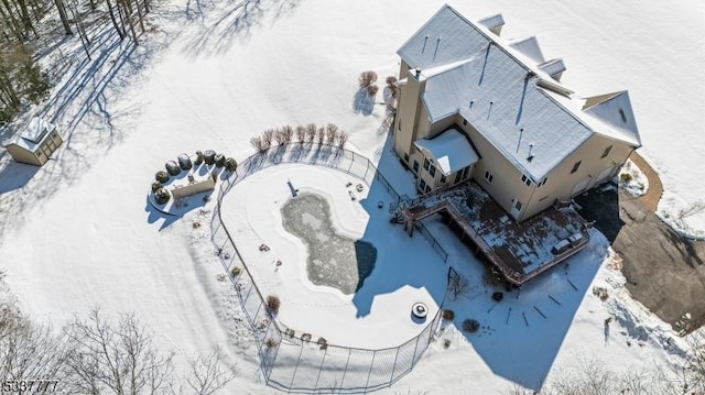 view of snowy aerial view