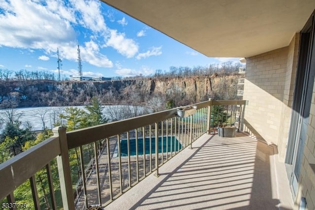 balcony with a water view