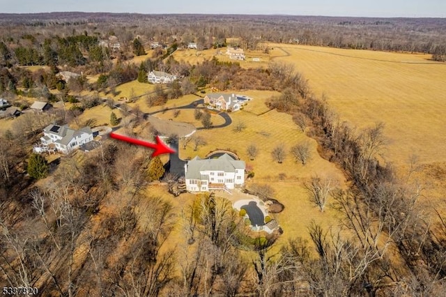 drone / aerial view featuring a rural view